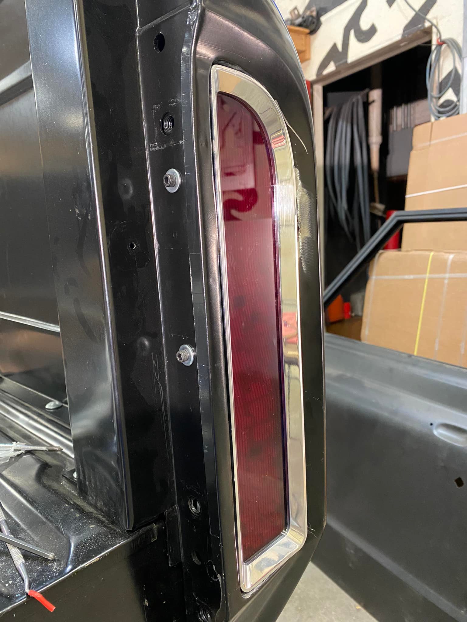 Chevy C10 Tail Lights - One piece Billet Housings - Red Lens